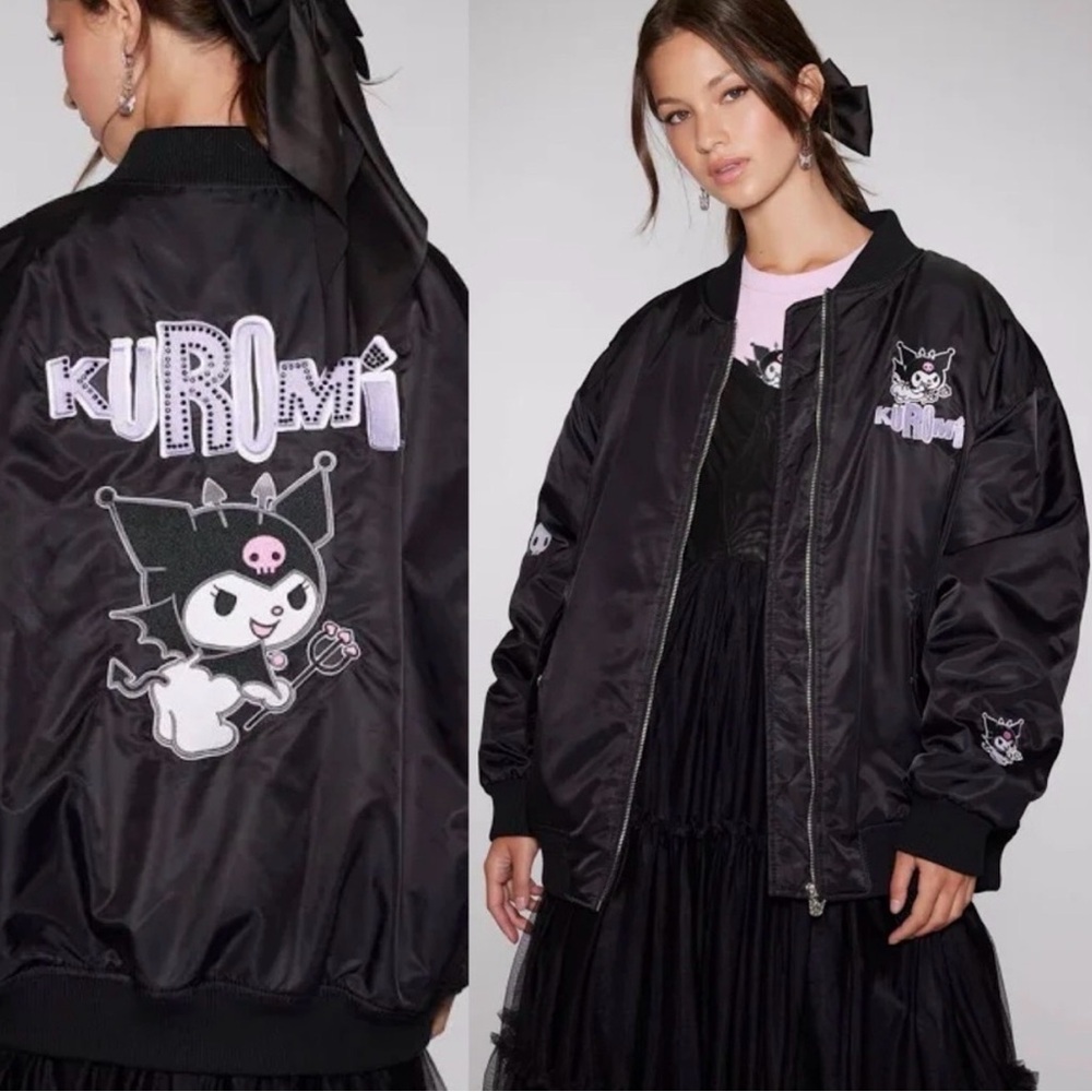 FOREVER 21 KUROMI PATCH BOMBER JACKET - S - Picture 2 of 4